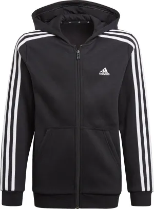 adidas Essentials 3 Stripes Junior Hoody - Black