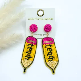 Beaded Pencil Drop Earrings