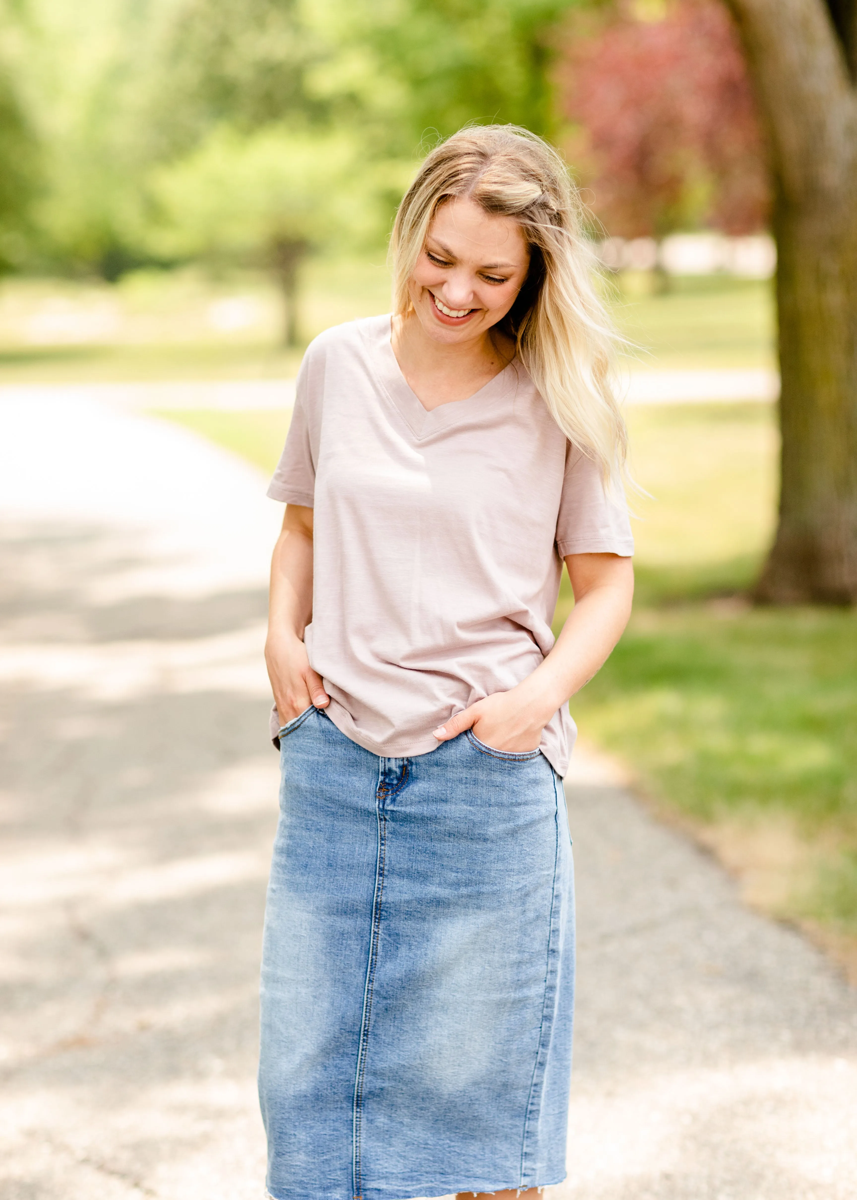 Blush Drop Shoulder Tee - FINAL SALE