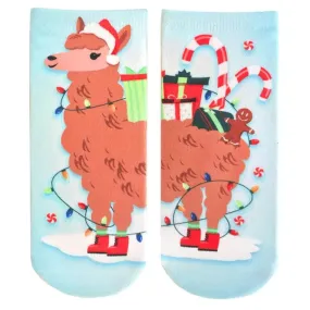 Christmas Llama Ankle Socks