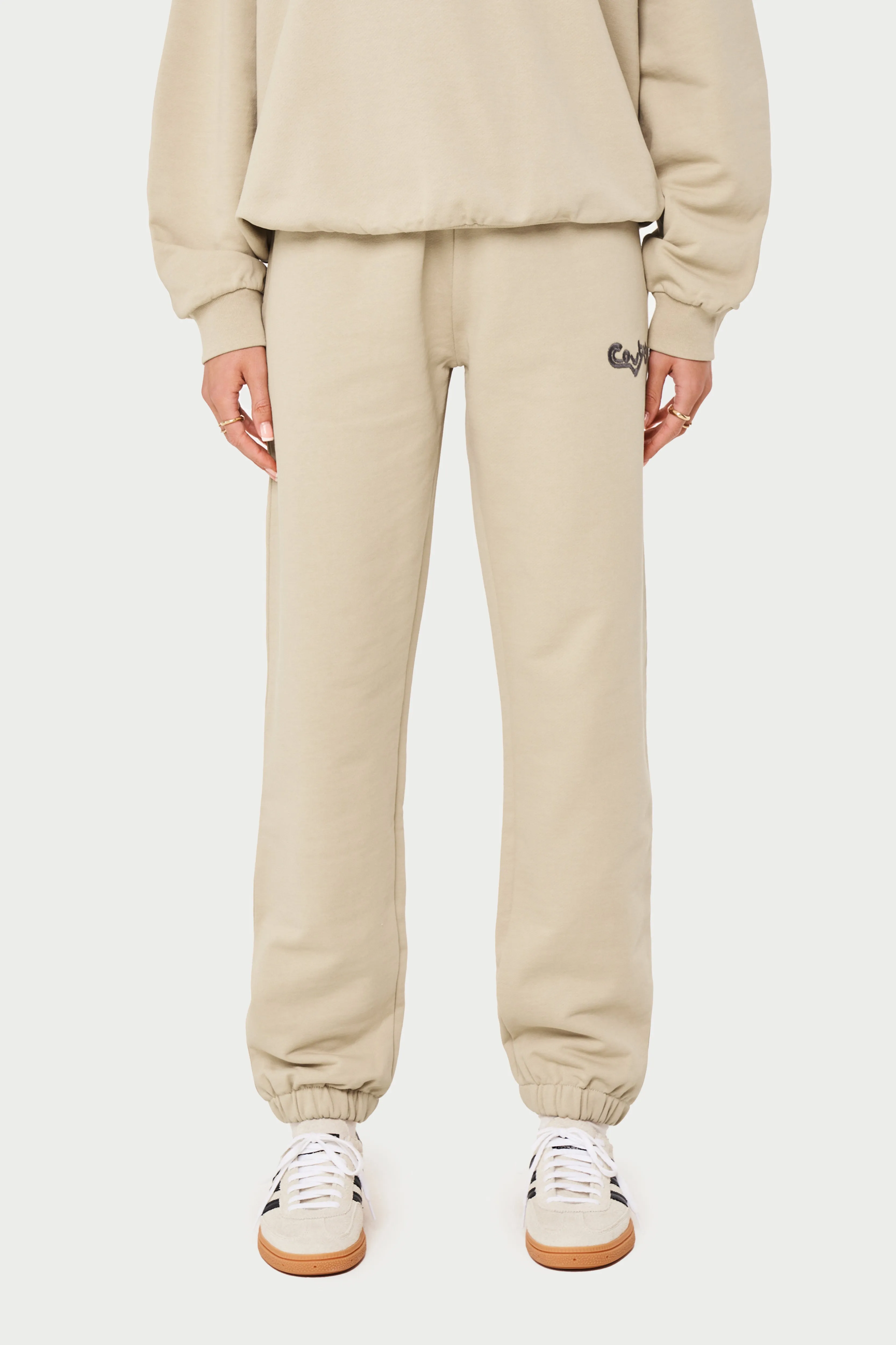 COUTURE ABSTRACT JOGGERS - BEIGE