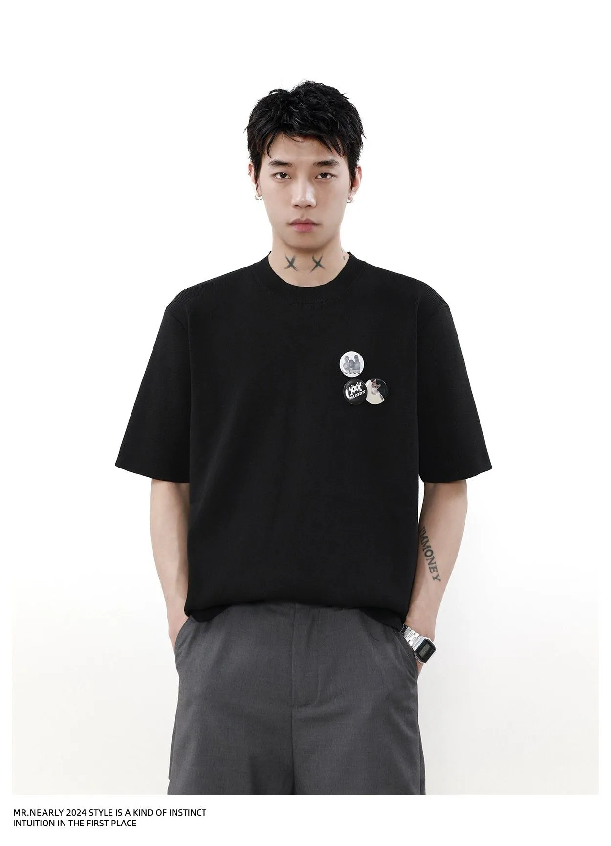 Detachable Badge T-Shirt