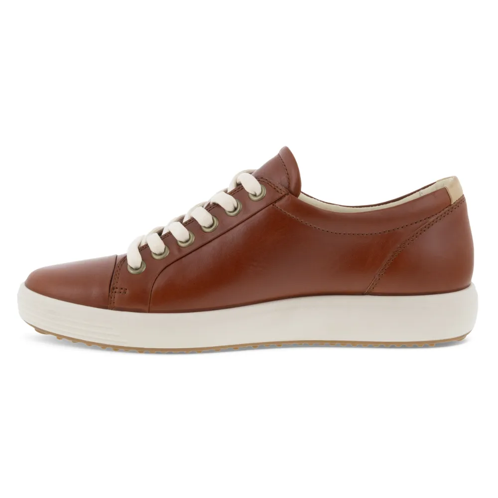 Ecco Soft 7 Cognac Leather Sneaker (Women's)