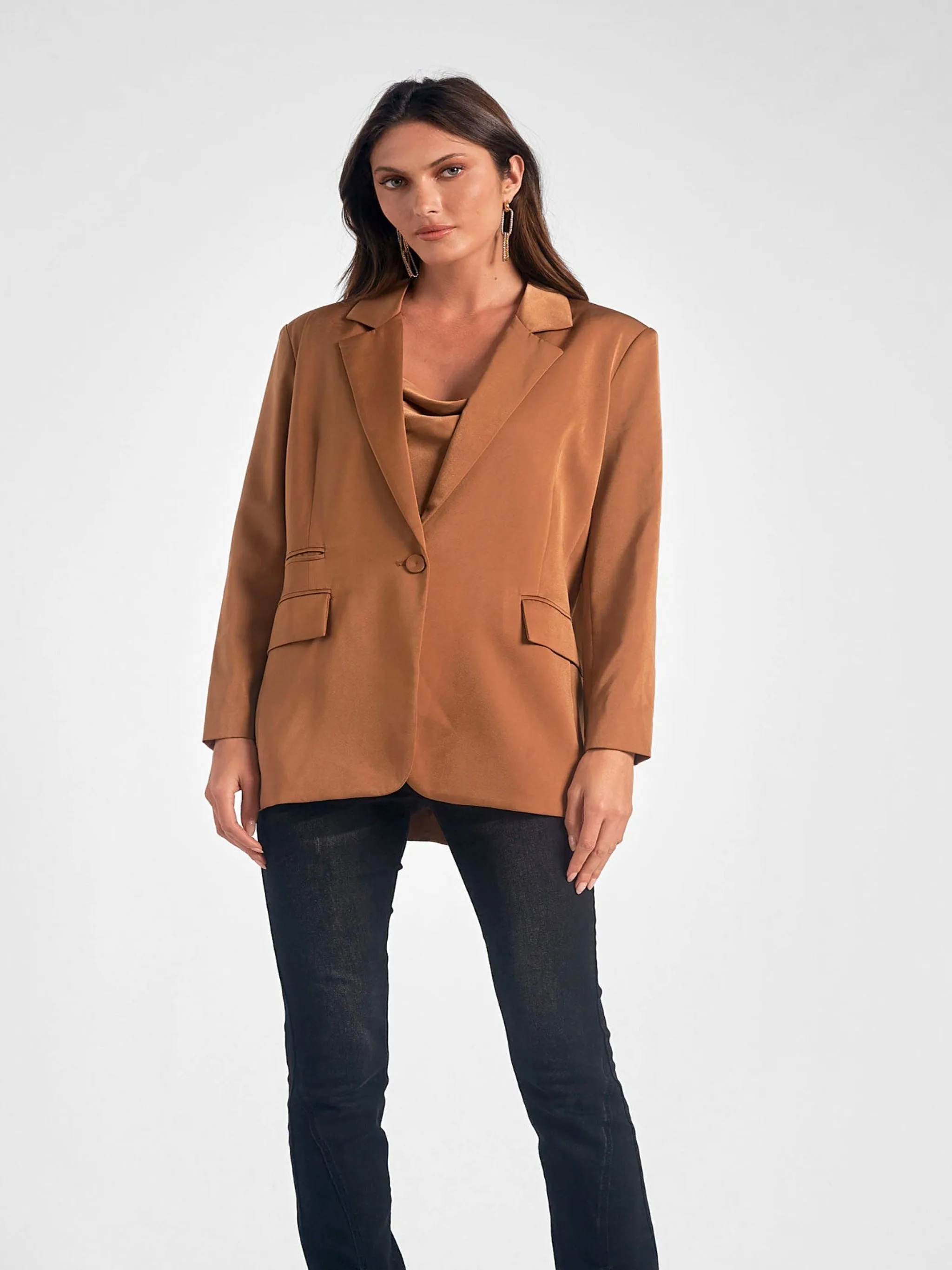 Elan Oversized Blazer - Brown