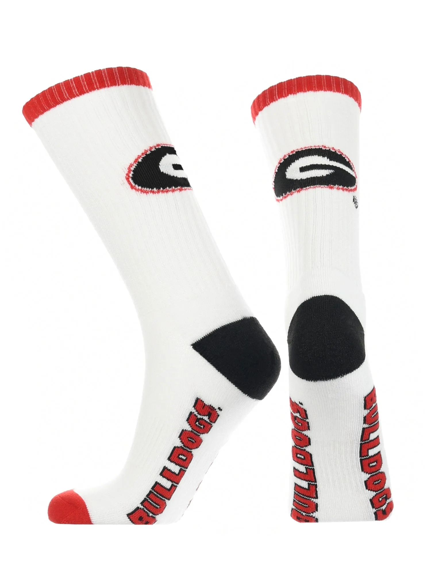 Georgia Bulldogs Socks Basic Crew White Socks