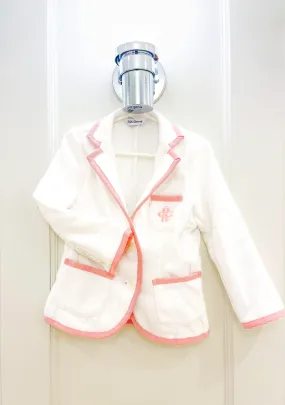 Girls BASK Toweling Blazer White/Pink