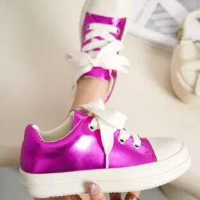 HEATH Pink Metallic Faux Leather Sneaker