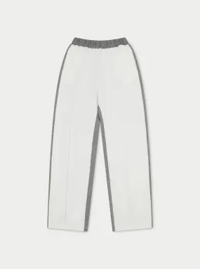 SPLICED PINSTRIPE JOGGERS - WHITE