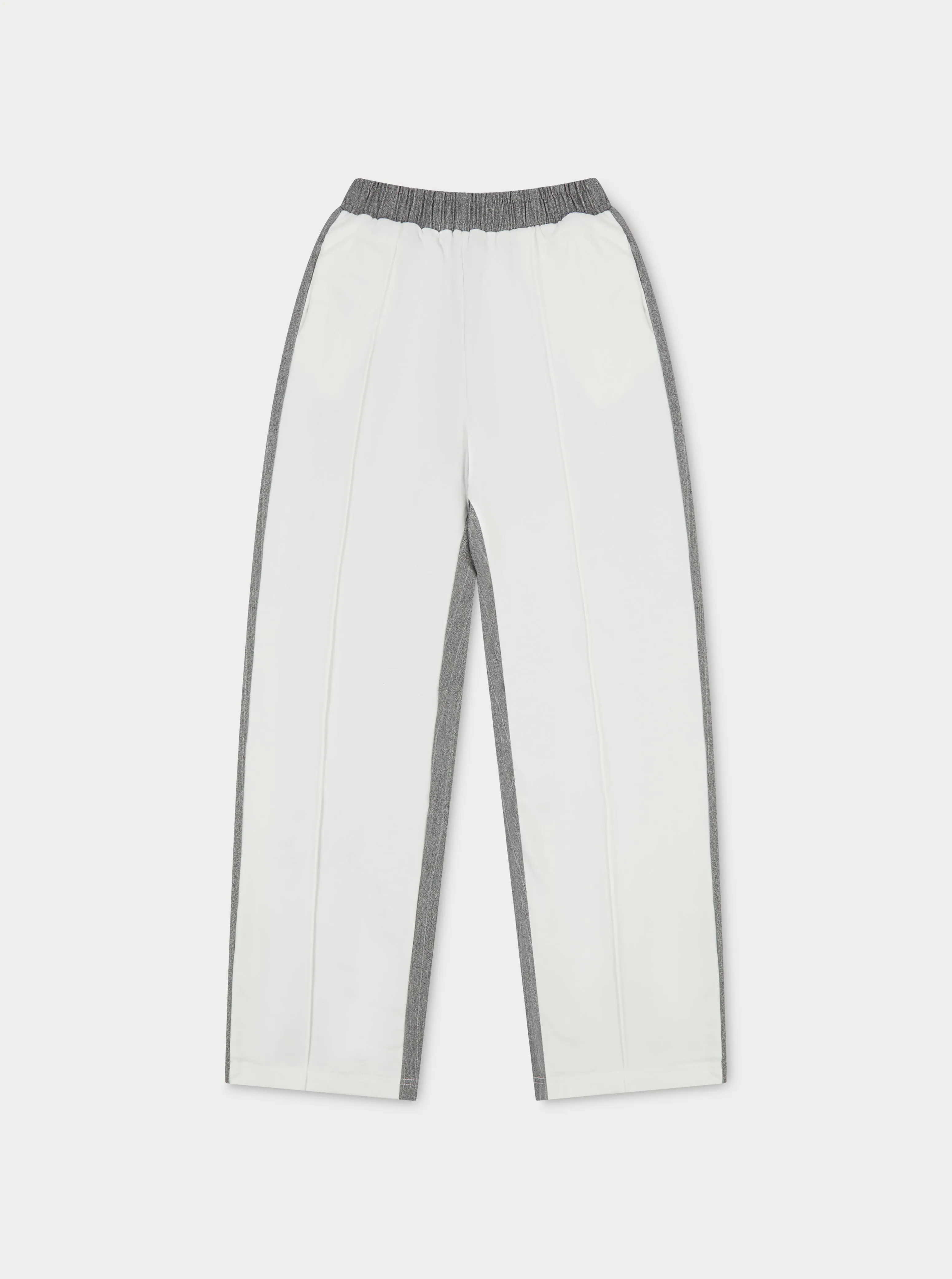 SPLICED PINSTRIPE JOGGERS - WHITE