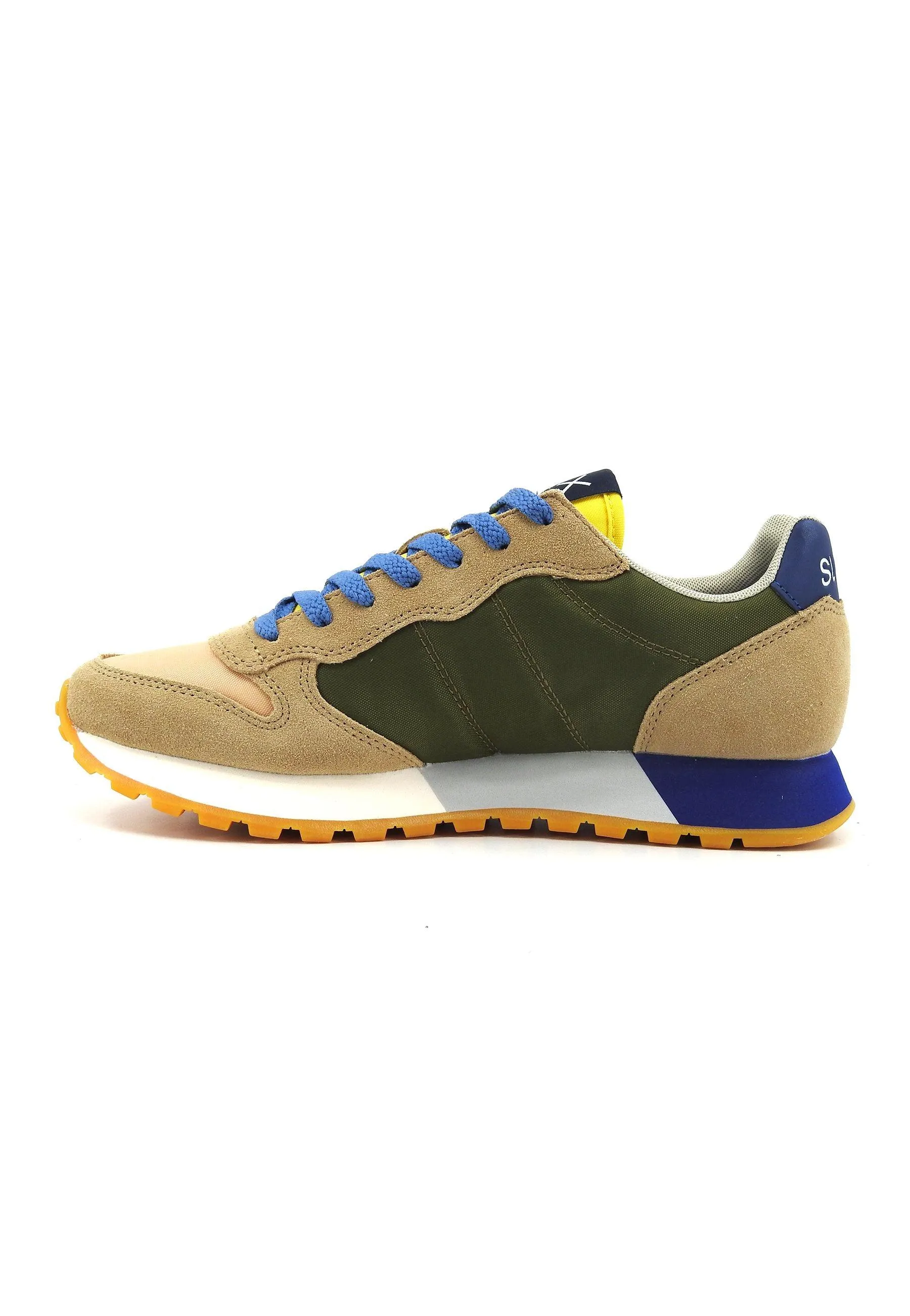 SUN68 Jaki Bicolor Sneaker Uomo Beige Militare Z34112