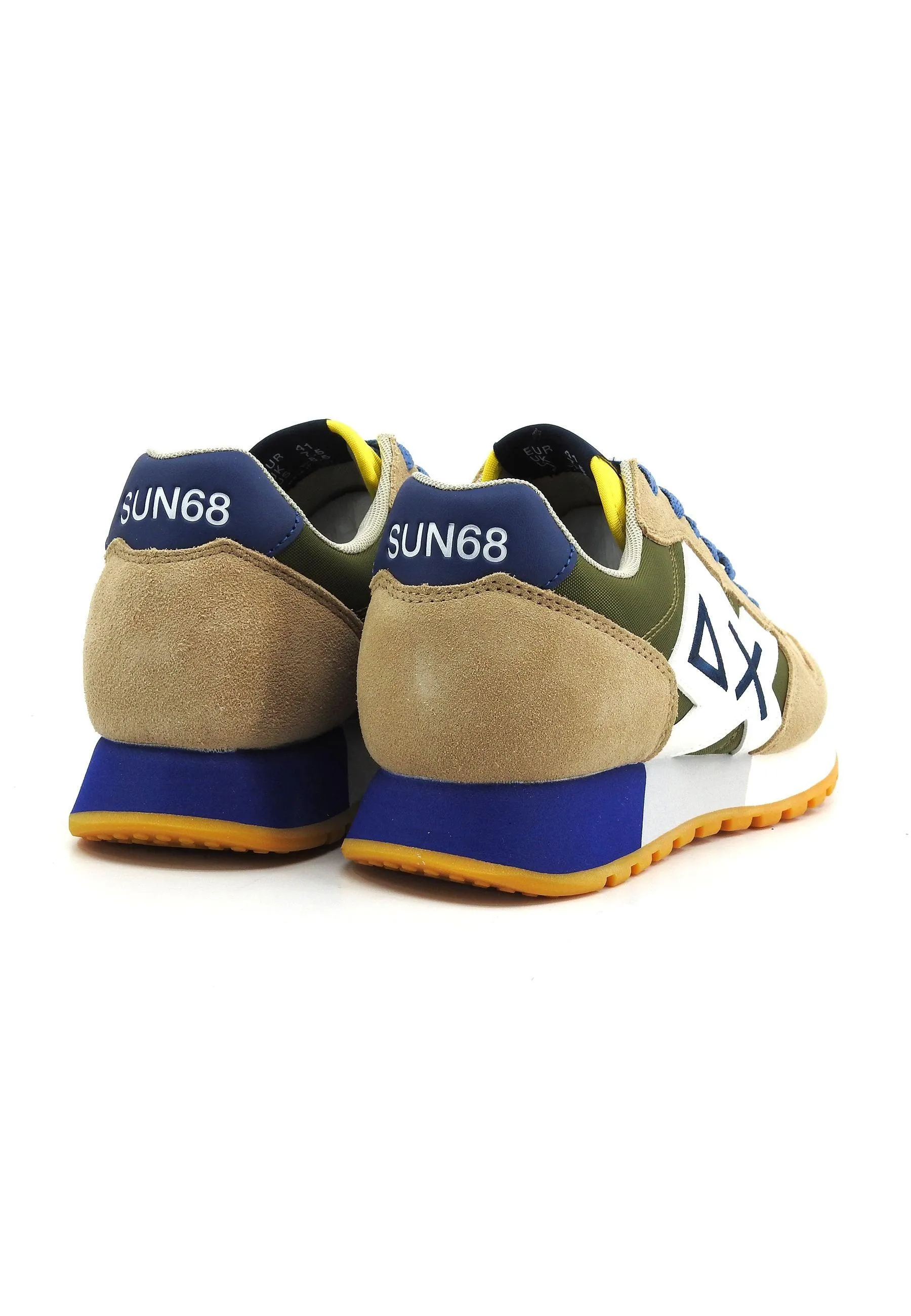 SUN68 Jaki Bicolor Sneaker Uomo Beige Militare Z34112