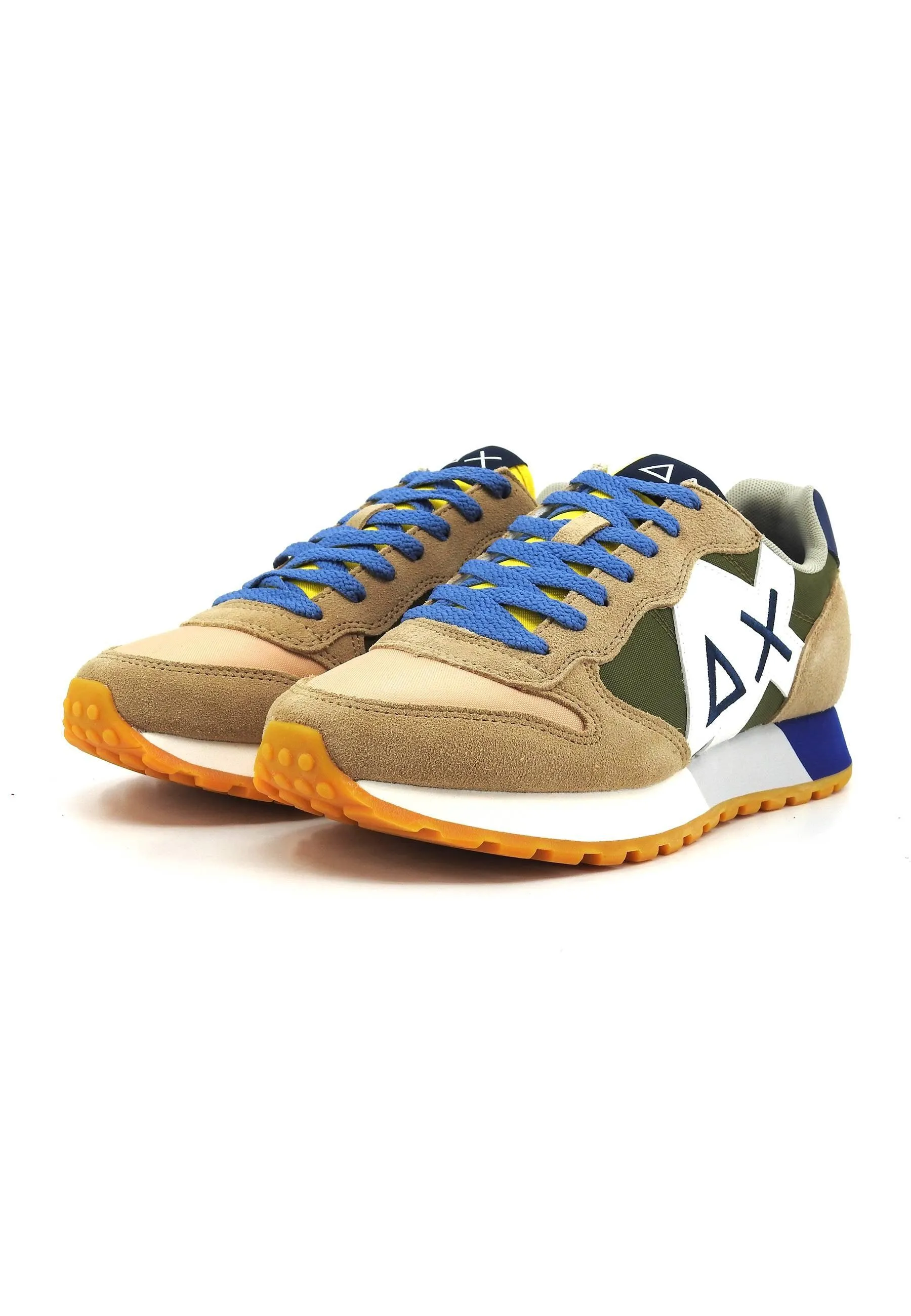 SUN68 Jaki Bicolor Sneaker Uomo Beige Militare Z34112